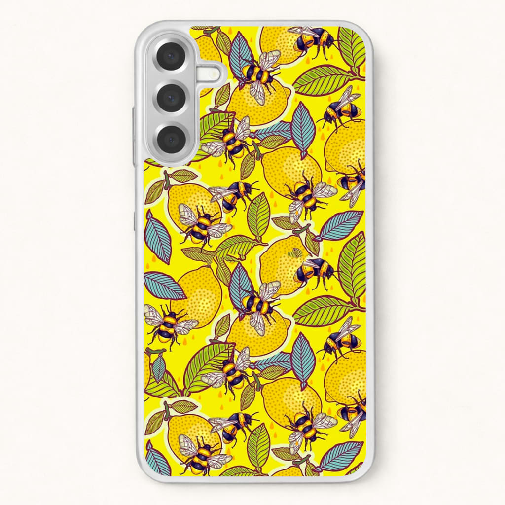 Yellow Lemon and Bee Phone Case for Galaxy A17