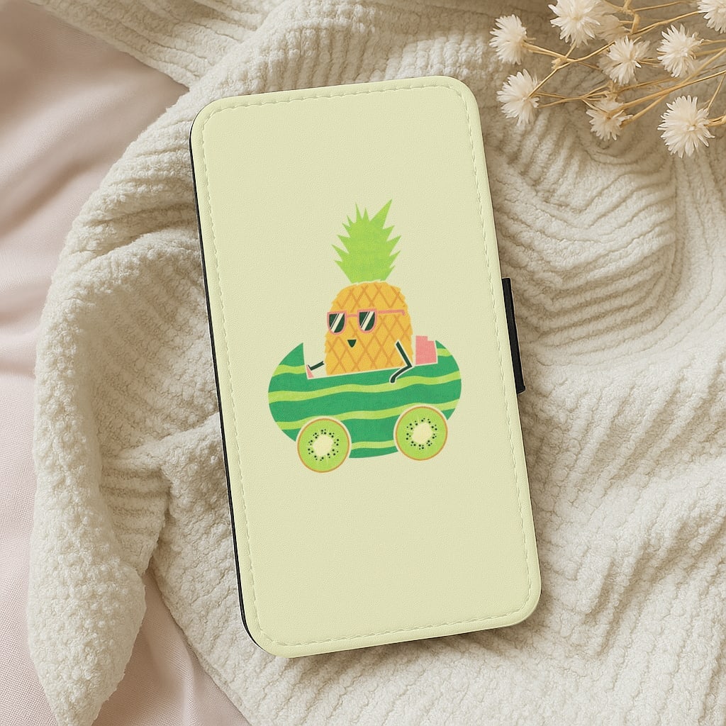 Summer Drive Pineapple Flip Wallet Phone Case