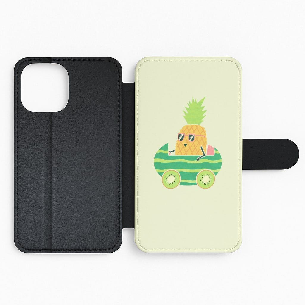 Summer Drive Pineapple Flip Wallet Phone Case