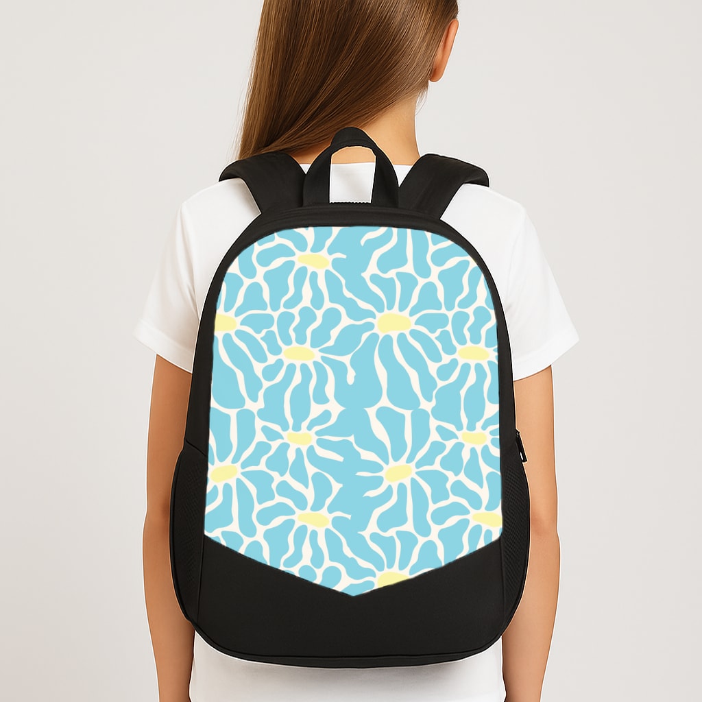 Blue Flowers - Summer Large School Bag