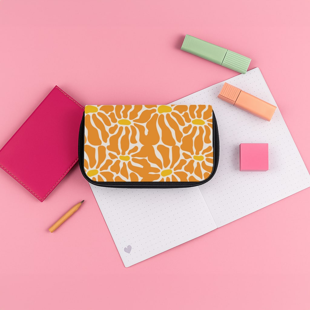Orange Flowers - Summer Pencil Case