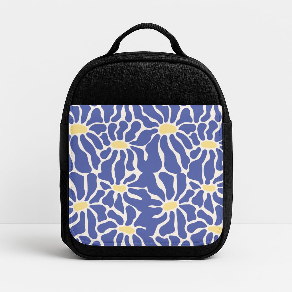 Dark Blue Flowers - Summer Insulated Lunchbox