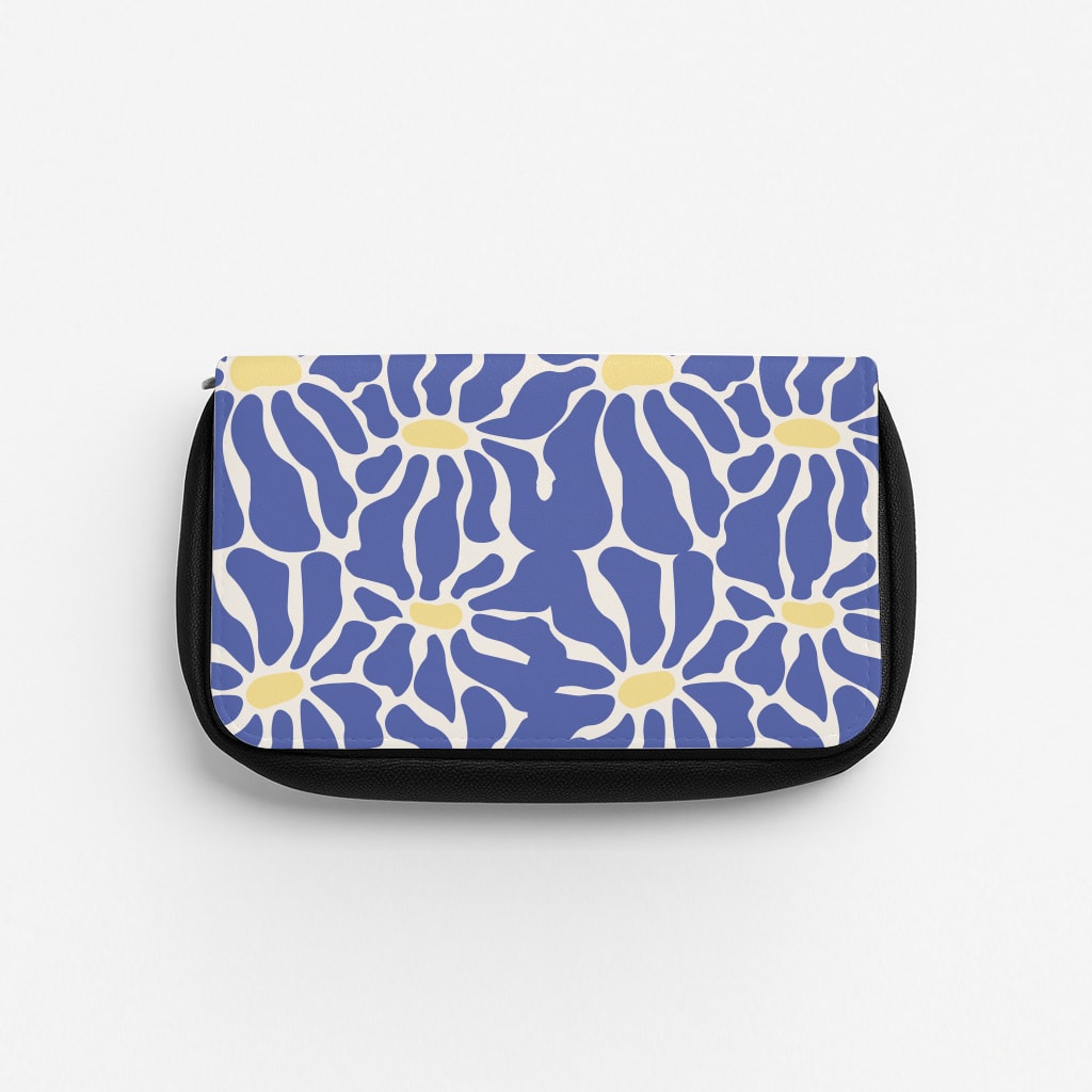 Dark Blue Flowers - Summer Pencil Case