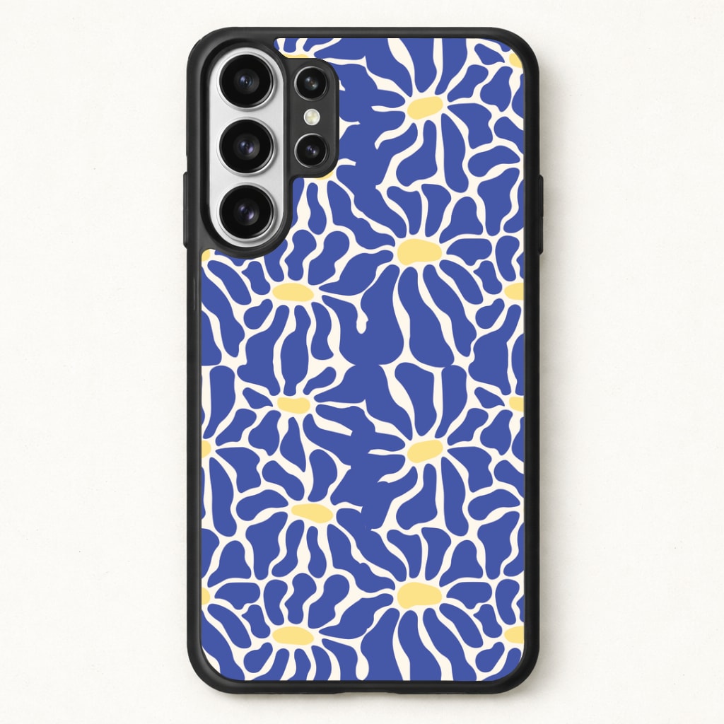 Dark Blue Flowers - Summer Phone Case for Galaxy S26 Ultra