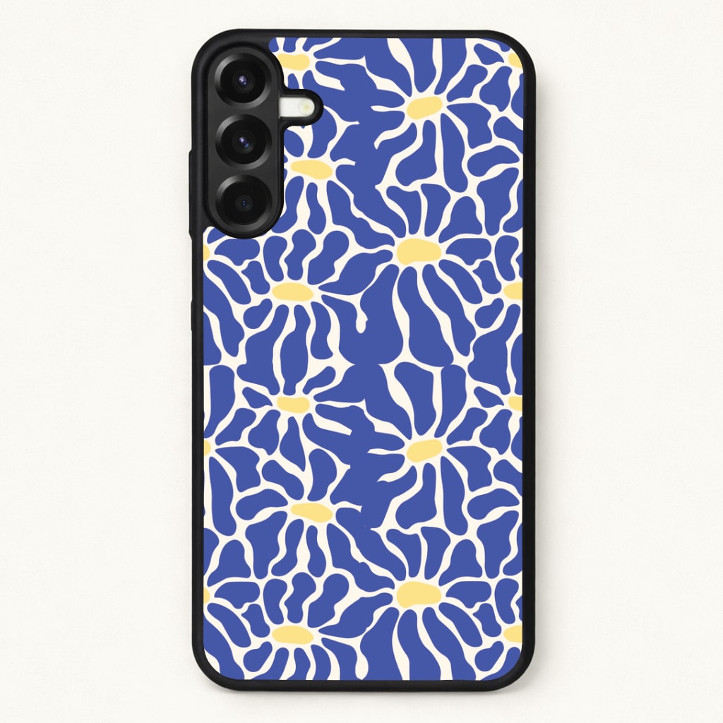 Dark Blue Flowers - Summer Phone Case for Galaxy A37