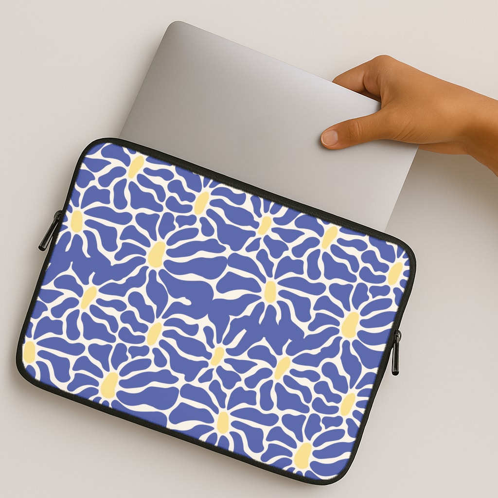 Dark Blue Flowers - Summer MacBook Case