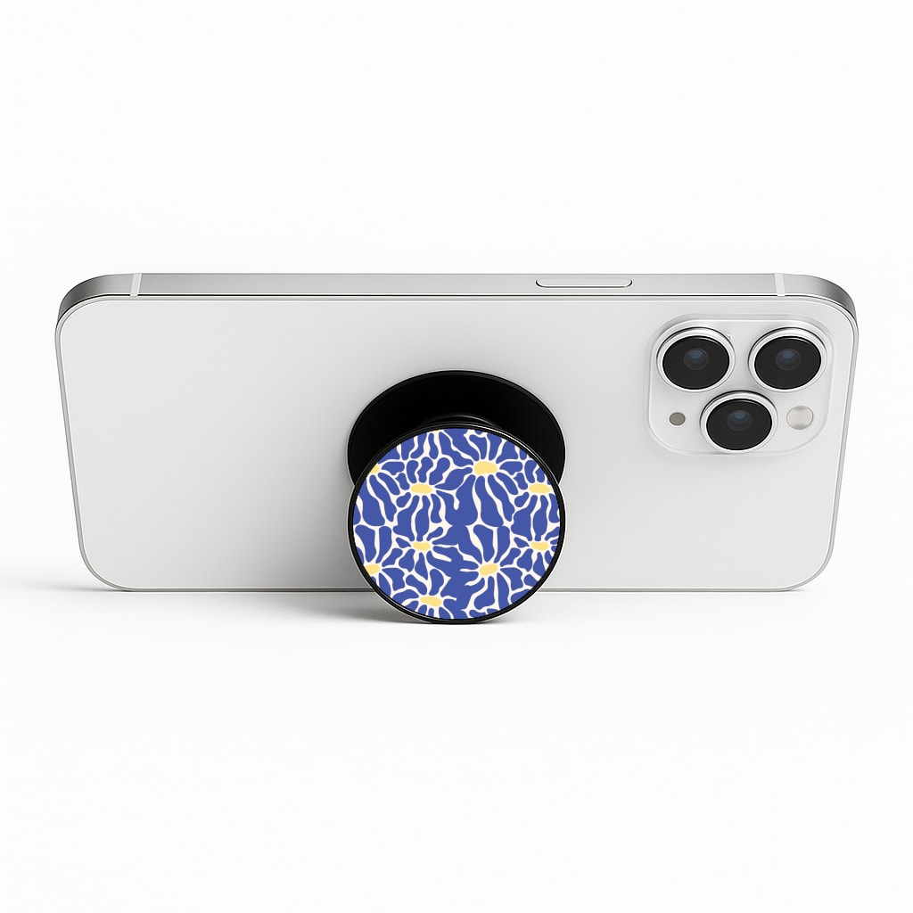 Dark Blue Flowers - Summer Phone Stand
