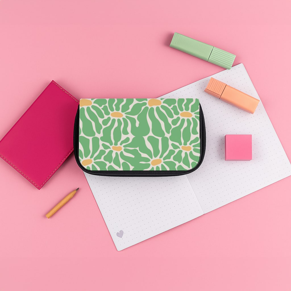 Green Flowers - Summer Pencil Case