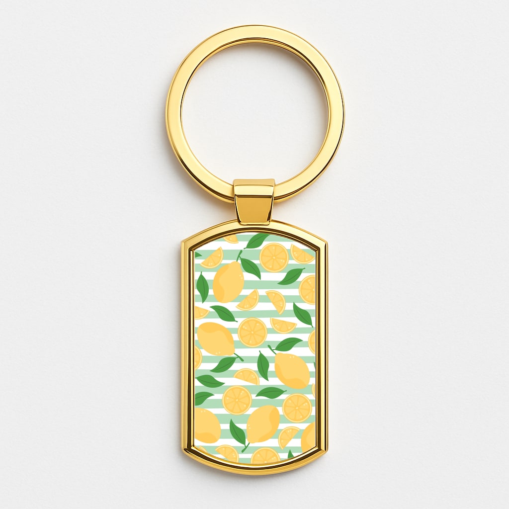 Lemons Pattern - Summer Gold Keyring