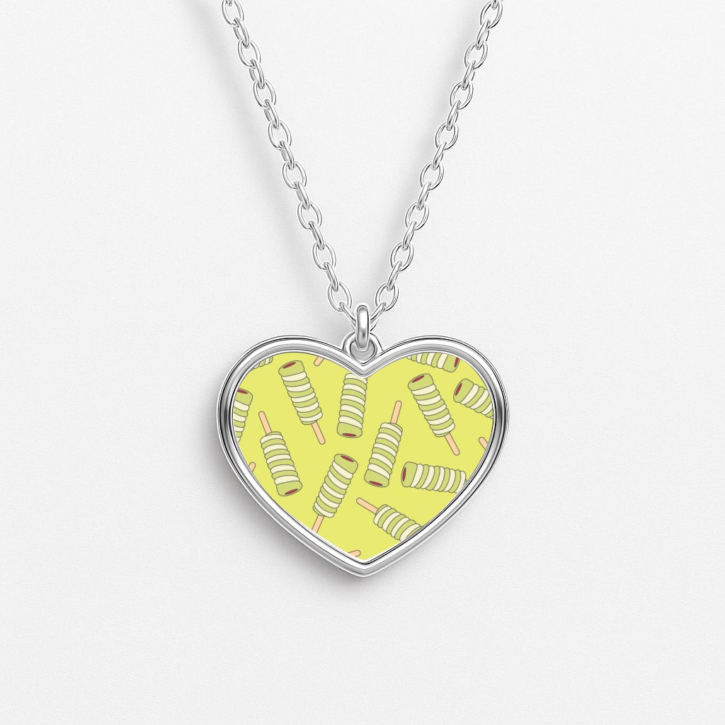 Twister - Ice Cream Patterns Heart Necklace