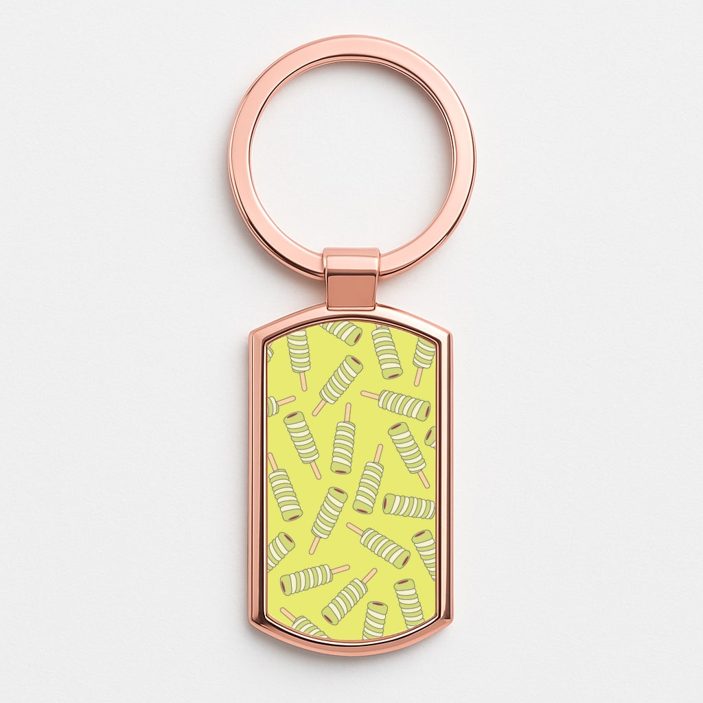 Twister - Ice Cream Patterns Rose Gold Keyring