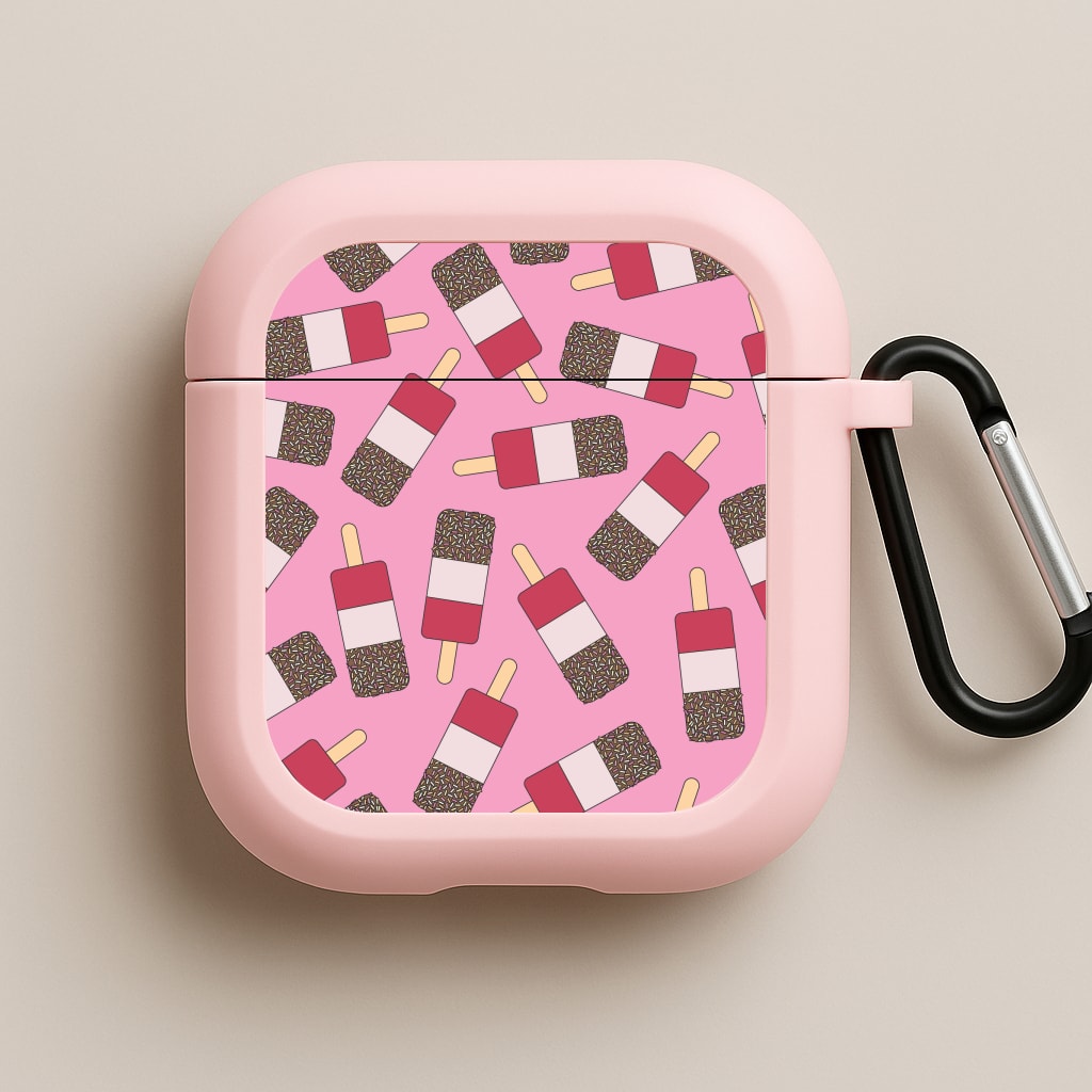 Fab - Ice Cream Patterns Pink AirPods Case