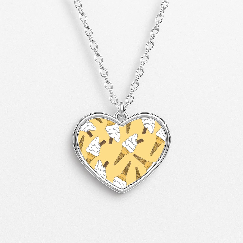 99s - Ice Cream Patterns Heart Necklace
