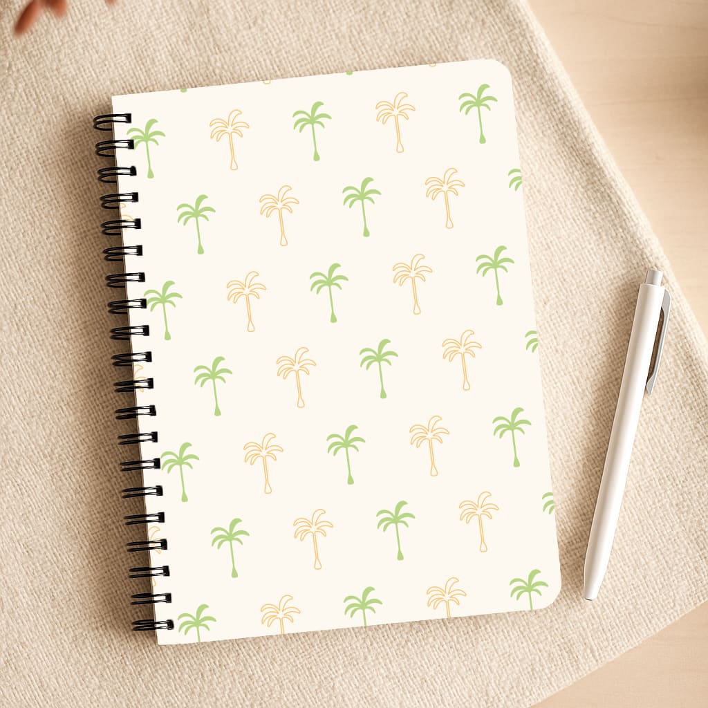 Green And Yellow Palms Pattern Notepad