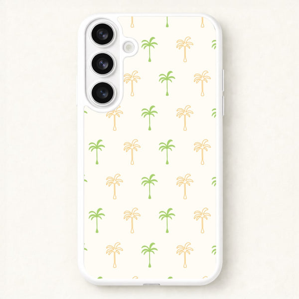 Green And Yellow Palms Pattern Phone Case for Galaxy S26 Plus