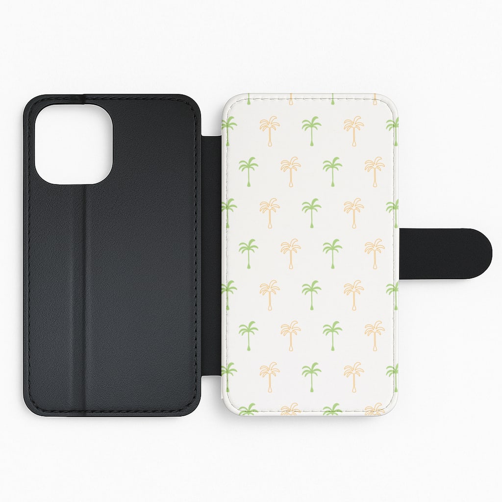 Green And Yellow Palms Pattern Flip Phone Case