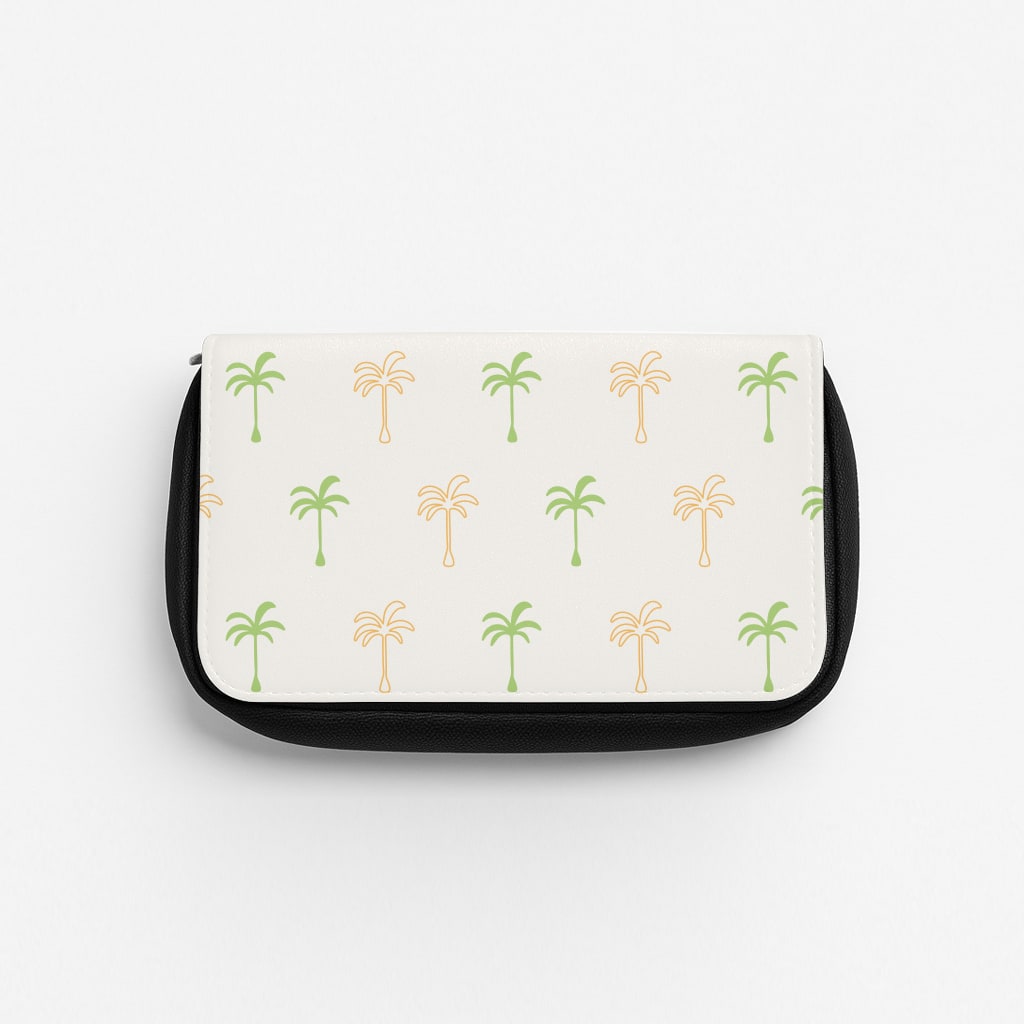 Green And Yellow Palms Pattern Pencil Case