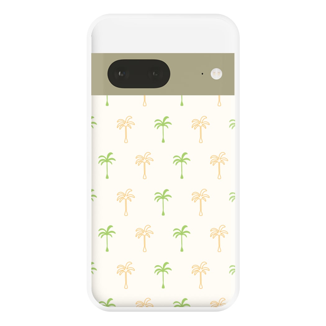 Green And Yellow Palms Pattern Phone Case for Google Pixel 7a