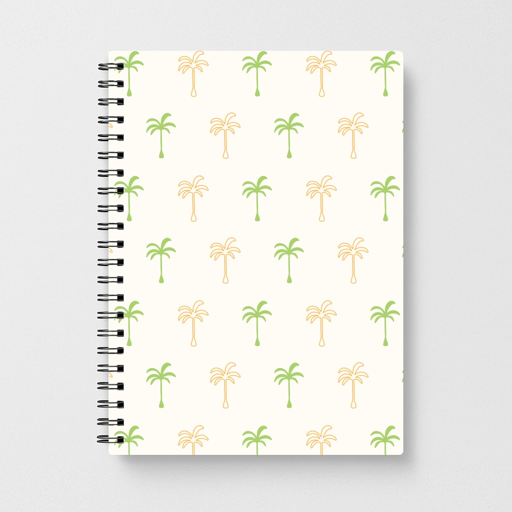Green And Yellow Palms Pattern Notebook