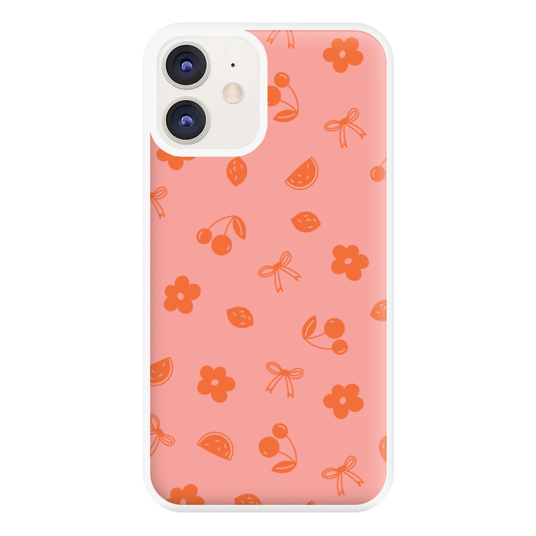 Coquette Orange Cherries Pattern Phone Case for iPhone 11