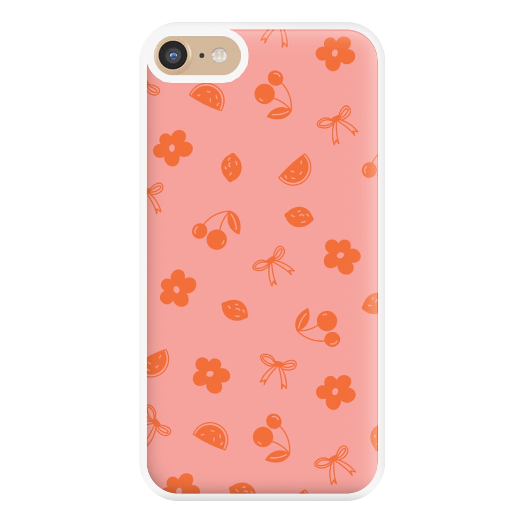 Coquette Orange Cherries Pattern Phone Case for iPhone 6 / 7 / 8 / SE