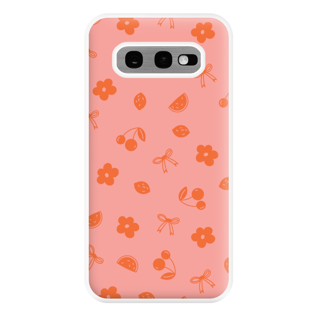 Coquette Orange Cherries Pattern Phone Case for Galaxy S10e
