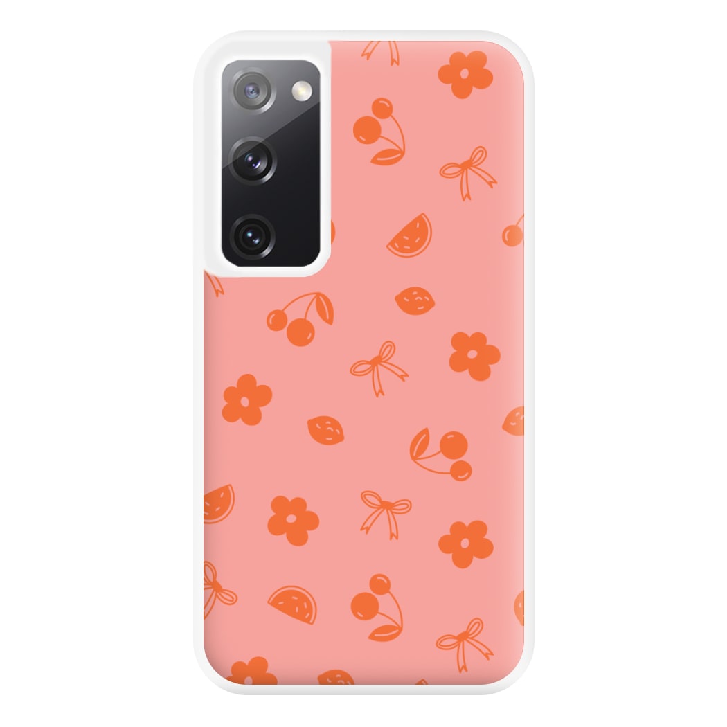 Coquette Orange Cherries Pattern Phone Case for Galaxy S20FE