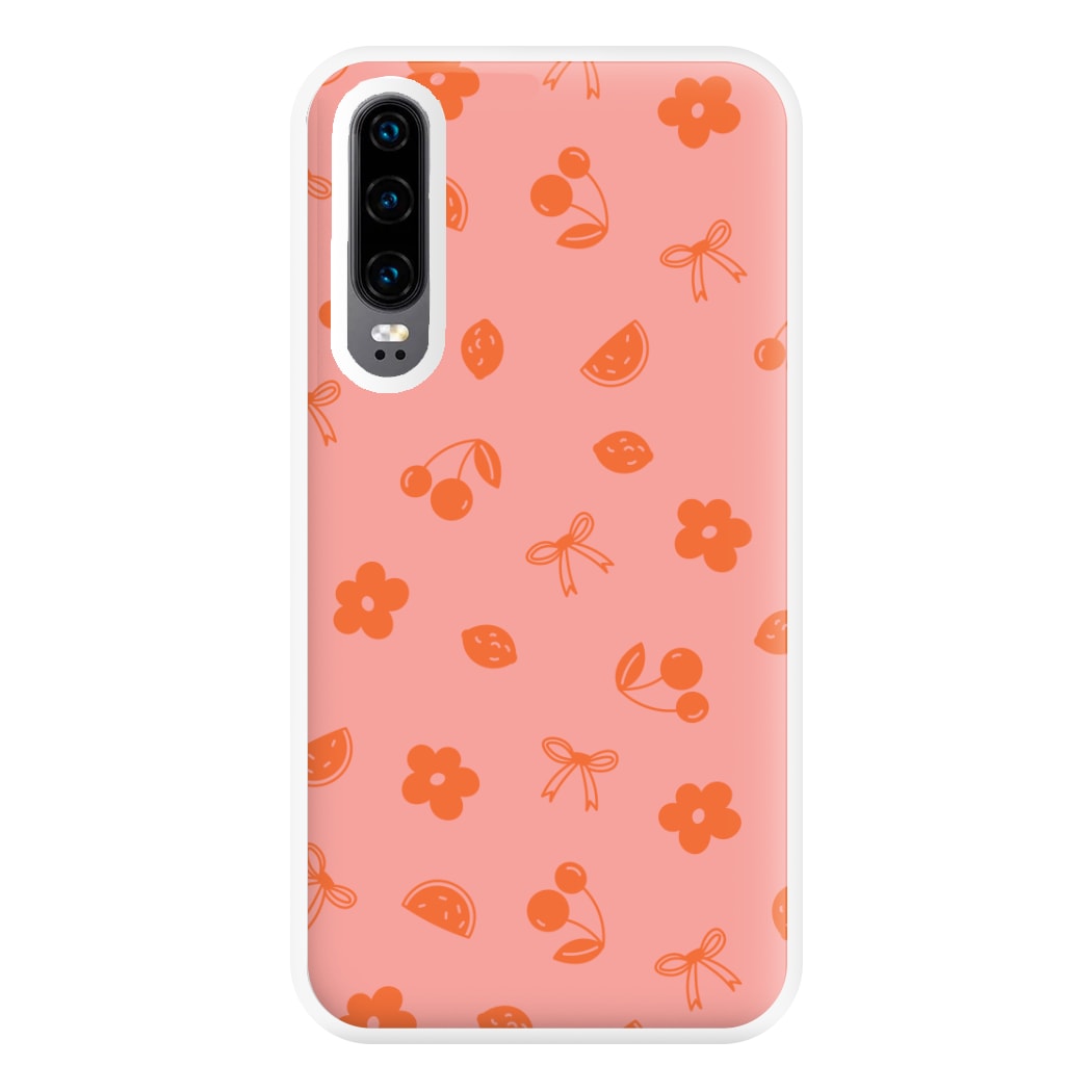 Coquette Orange Cherries Pattern Phone Case for Huawei P30