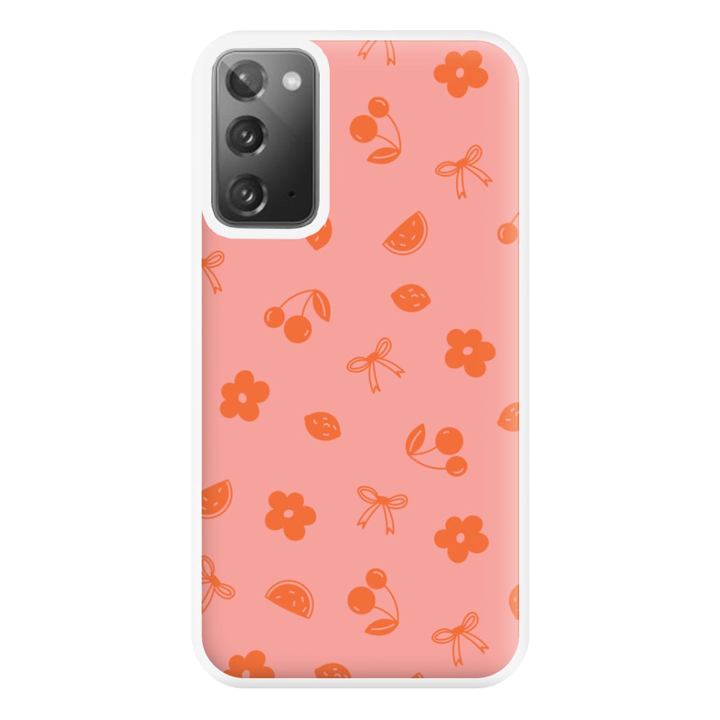 Coquette Orange Cherries Pattern Phone Case for Galaxy Note 20 Ultra