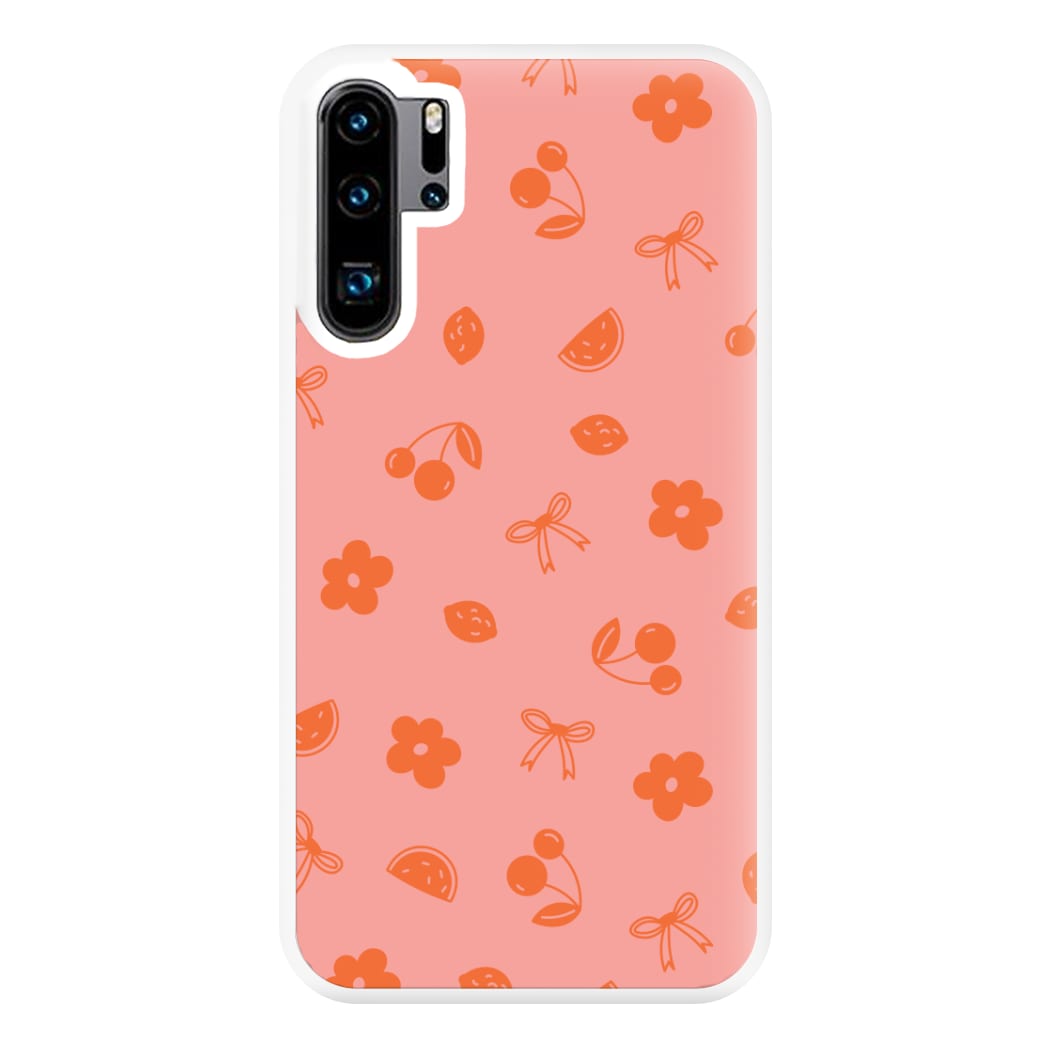 Coquette Orange Cherries Pattern Phone Case for Huawei P30 Pro