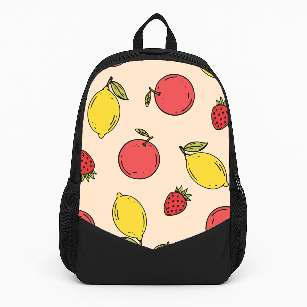 Sketched Summer Fruits Pattern Large Backpack