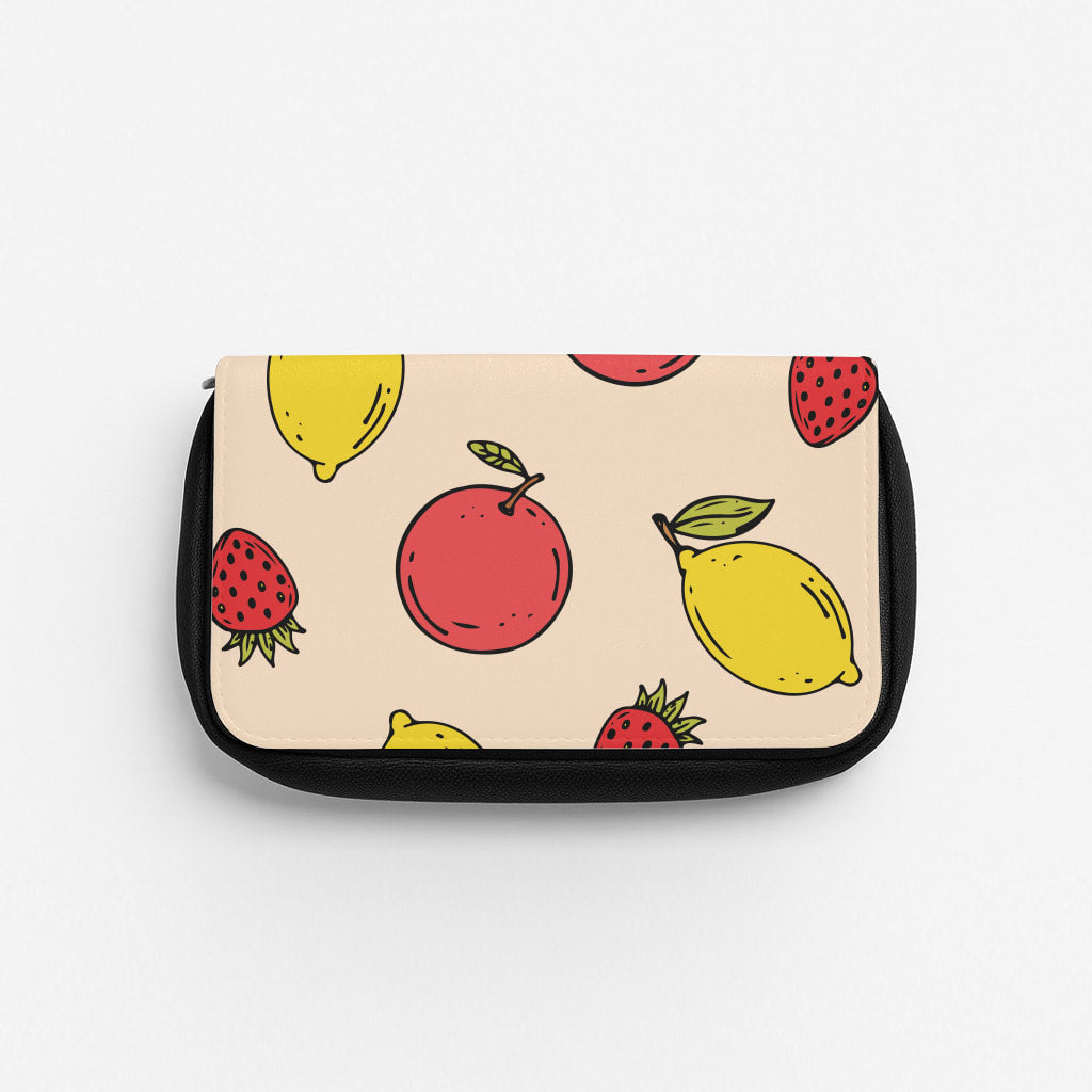 Sketched Summer Fruits Pattern Pencil Case