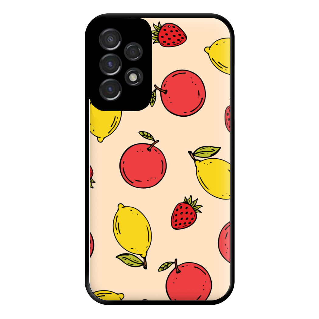Sketched Summer Fruits Pattern Phone Case for Galaxy A53