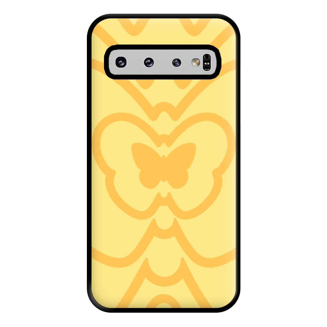 Abstract Orange Butterfly Phone Case for Galaxy S10 Plus