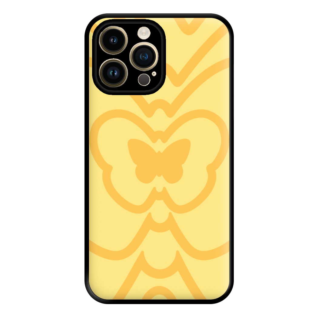 Abstract Orange Butterfly Phone Case for iPhone 14 Pro Max