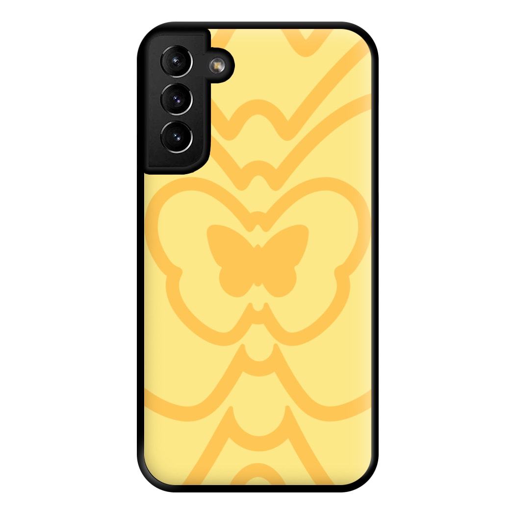 Abstract Orange Butterfly Phone Case for Galaxy S21 Plus