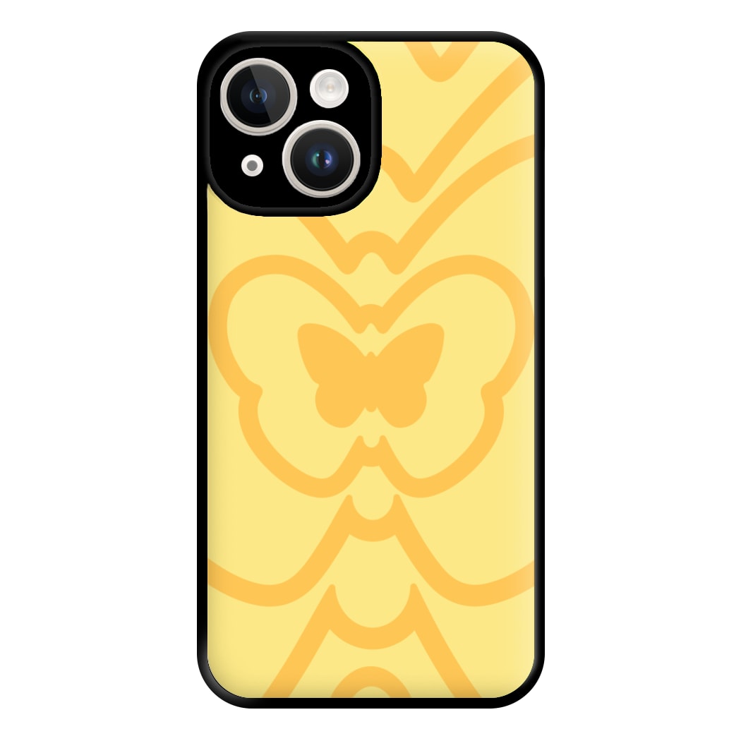 Abstract Orange Butterfly Phone Case for iPhone 14