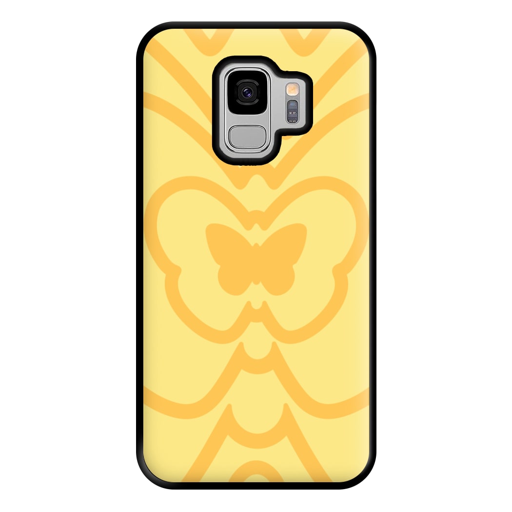 Abstract Orange Butterfly Phone Case for Galaxy S9 Plus