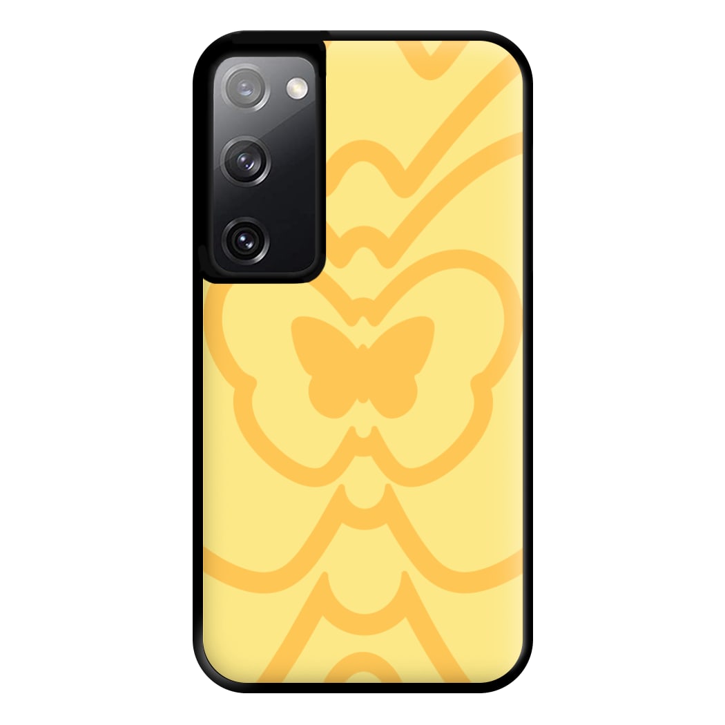 Abstract Orange Butterfly Phone Case for Galaxy S20