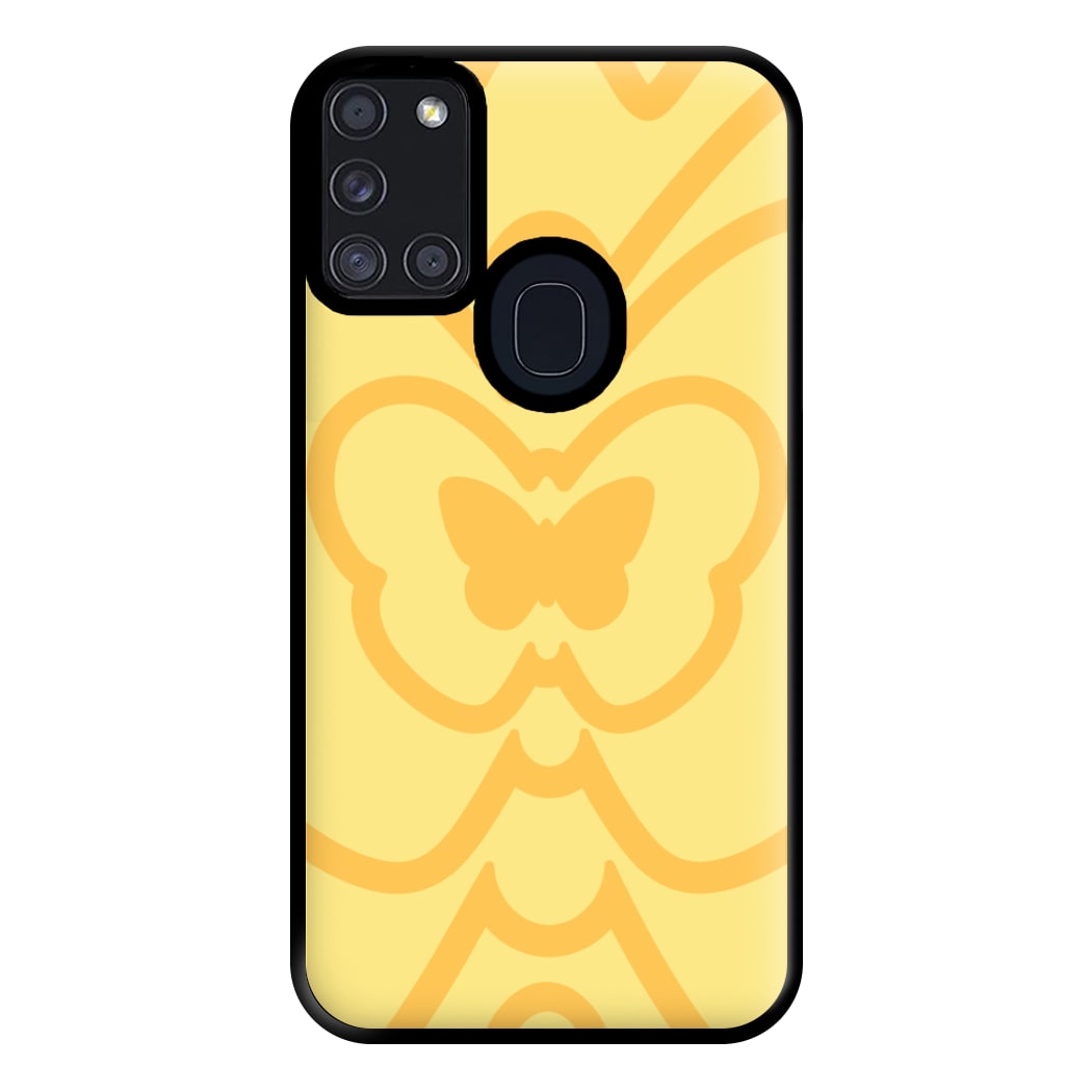 Abstract Orange Butterfly Phone Case for Galaxy A21s