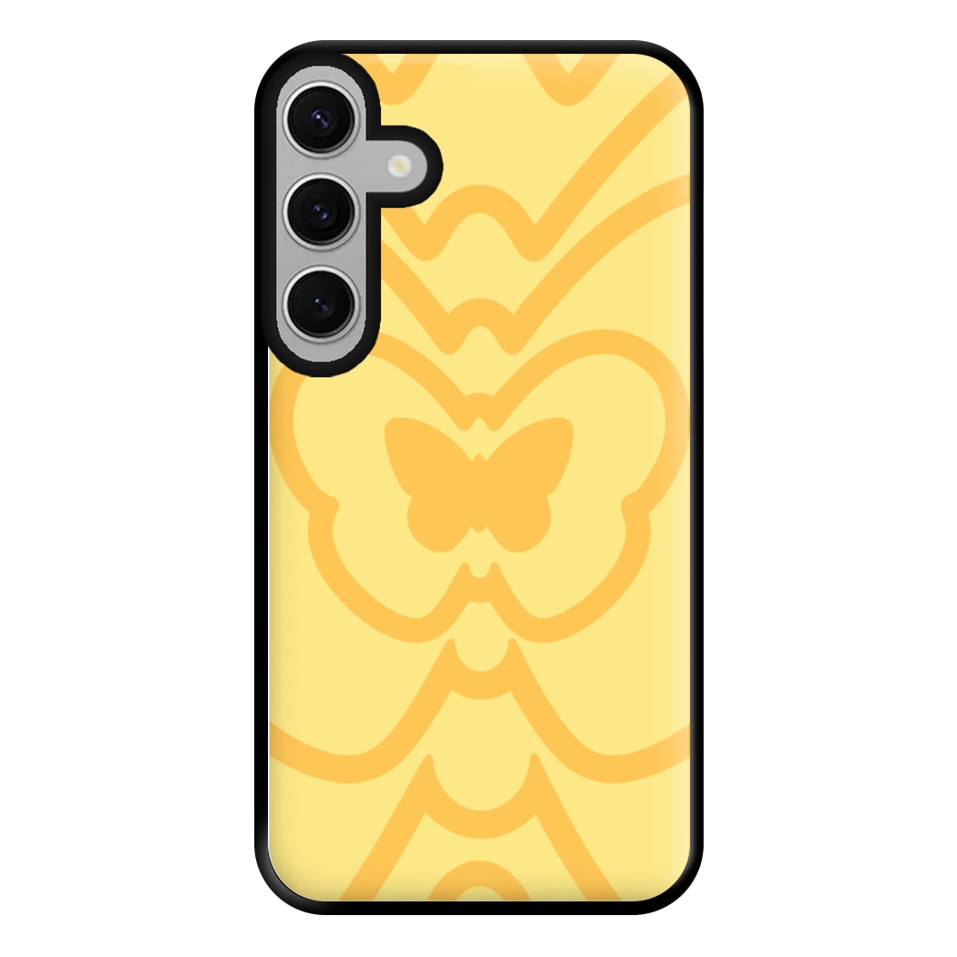 Abstract Orange Butterfly Phone Case for Galaxy S24FE