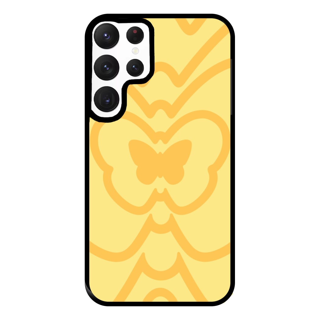 Abstract Orange Butterfly Phone Case for Galaxy S22 Ultra
