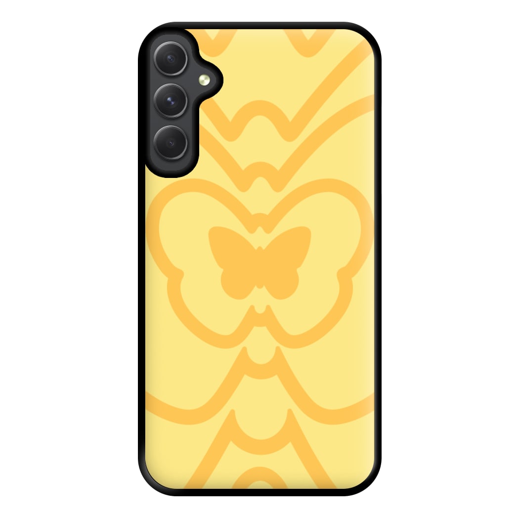 Abstract Orange Butterfly Phone Case for Galaxy A54