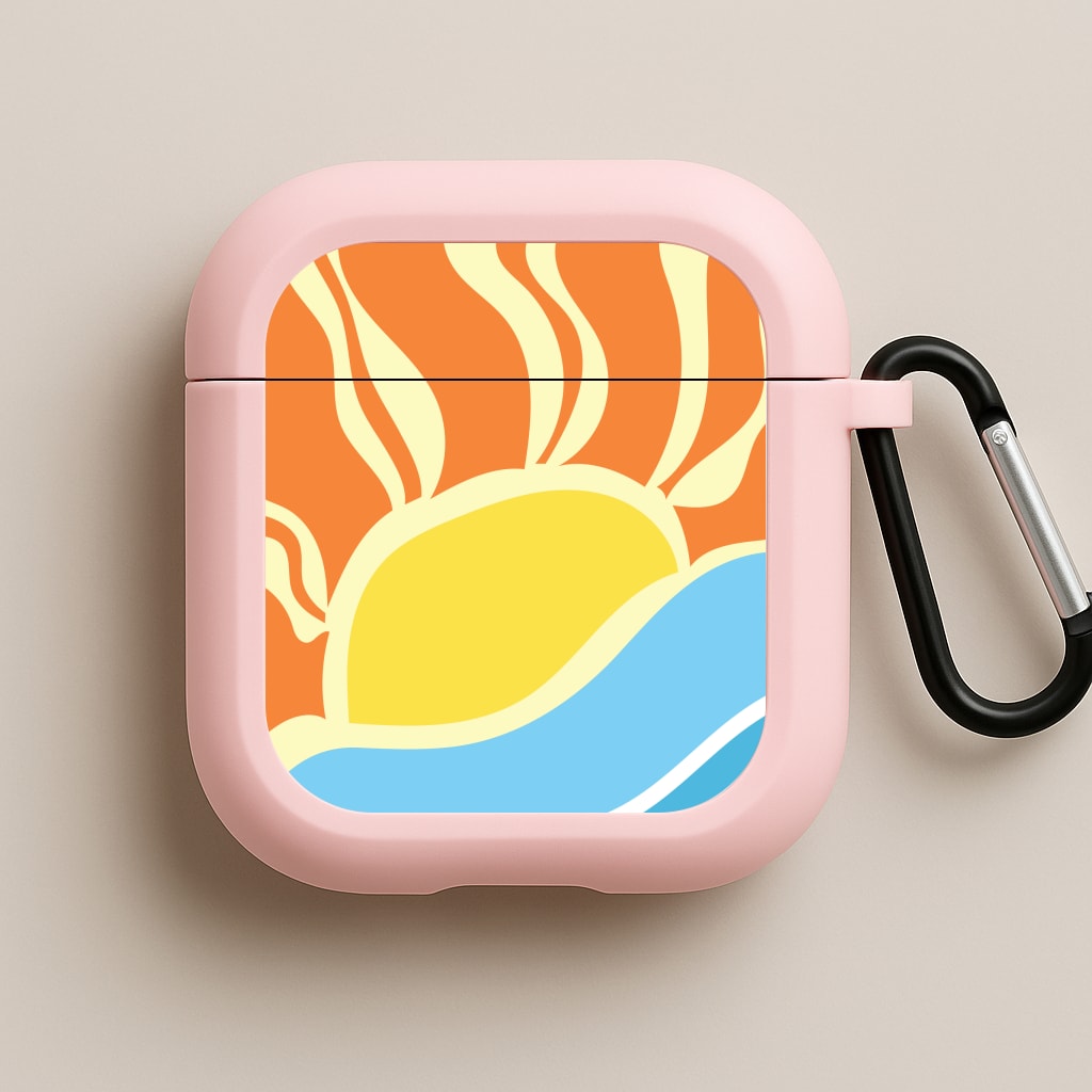 Abstract Sunset Pink AirPods Case