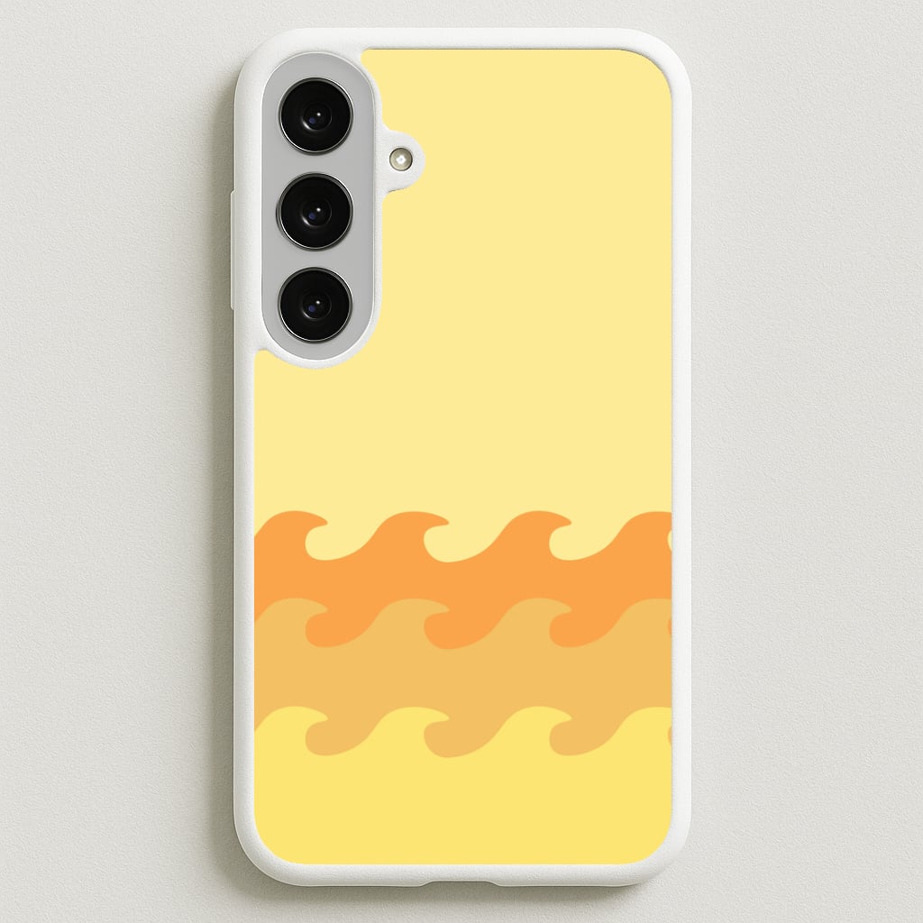 Orange Beach Waves Pattern Phone Case for Galaxy S25FE