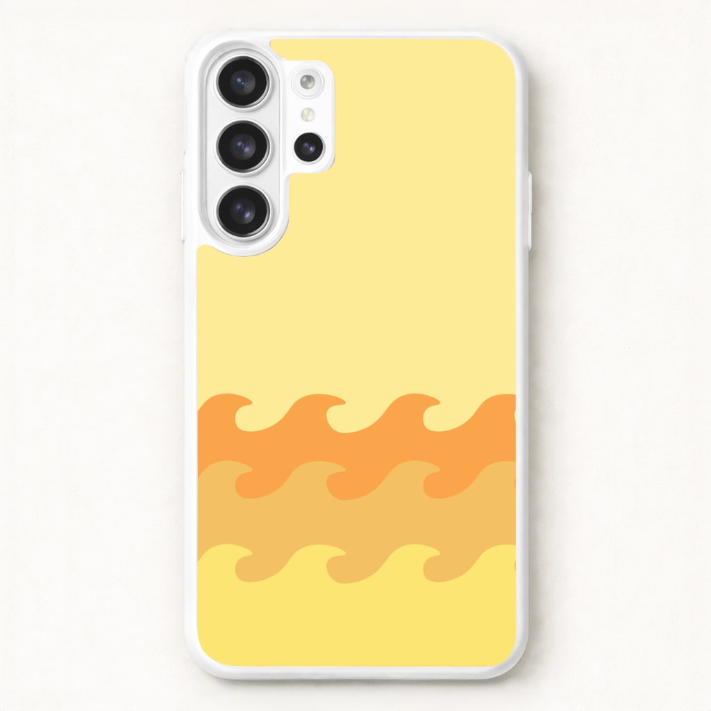 Orange Beach Waves Pattern Phone Case for Galaxy S26 Ultra