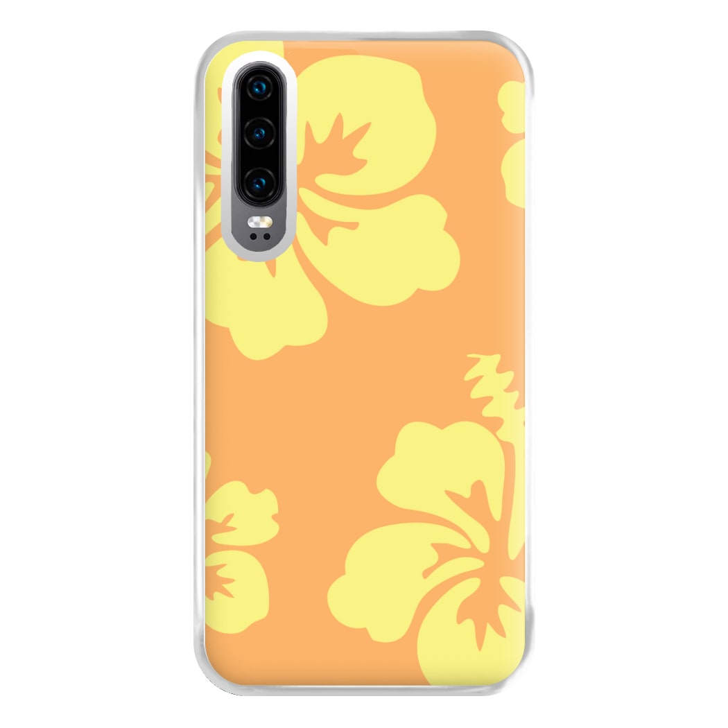 Orange And Yellow Hawaiian Flowers Pattern Phone Case for Huawei P30