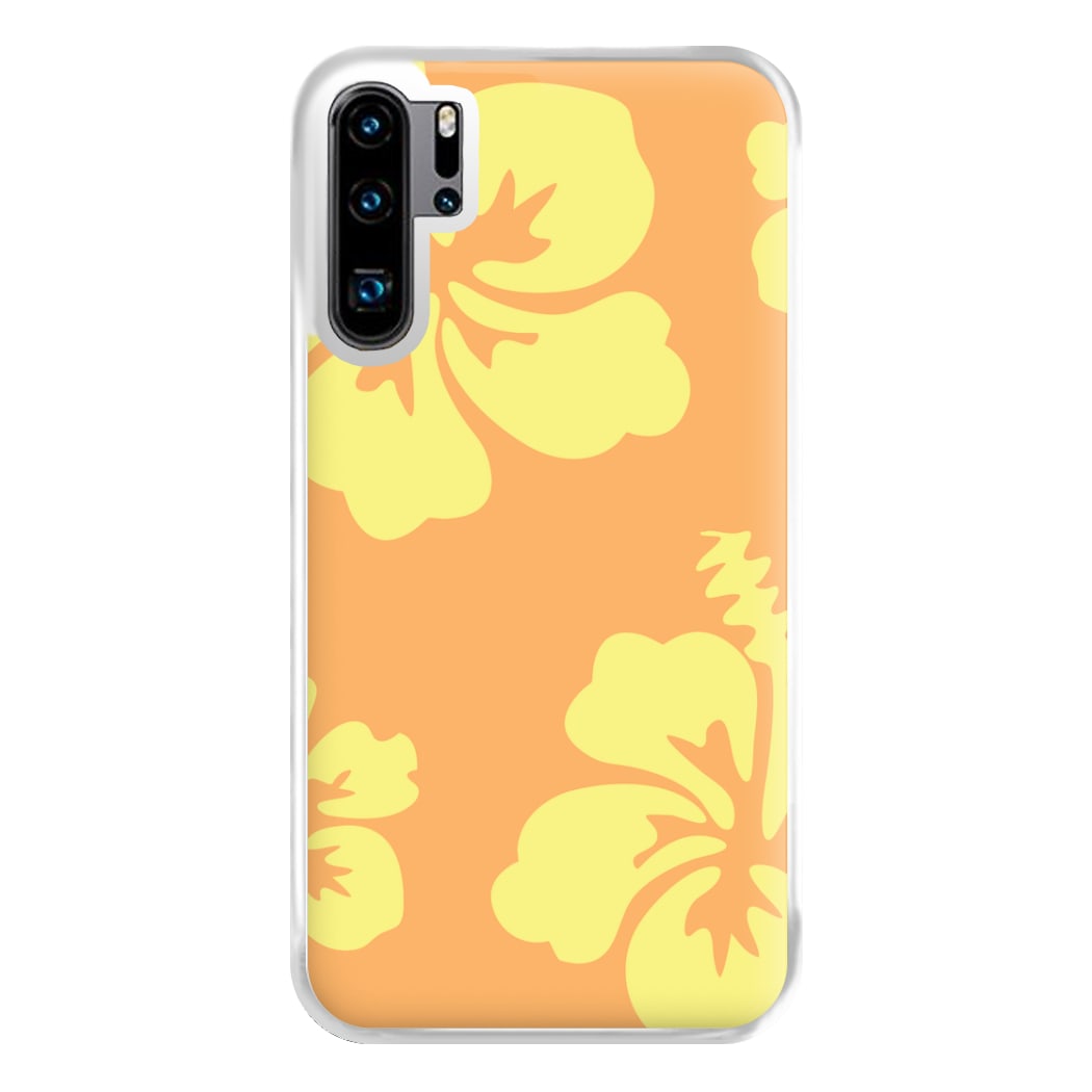 Orange And Yellow Hawaiian Flowers Pattern Phone Case for Huawei P30 Pro