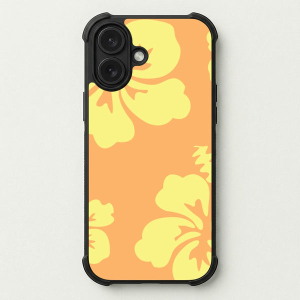 Orange And Yellow Hawaiian Flowers Pattern Phone Case — Bumper case