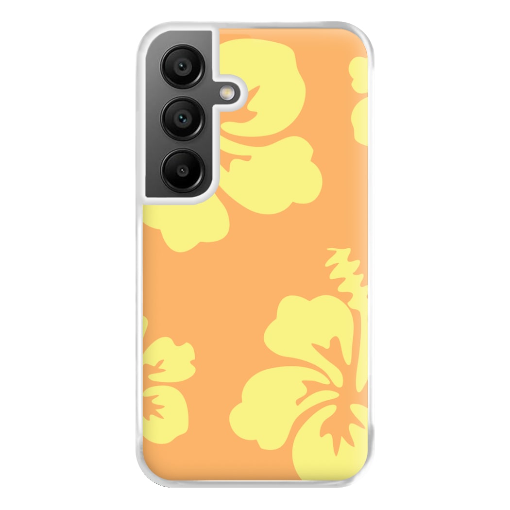 Orange And Yellow Hawaiian Flowers Pattern Phone Case for Galaxy A56